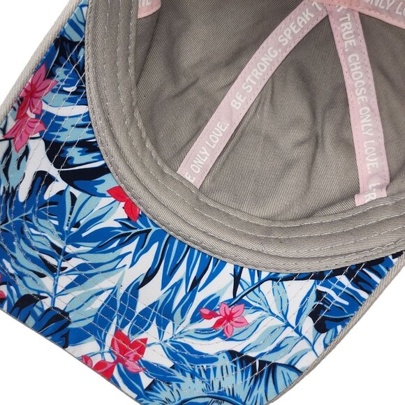 Melissa Etheridge Cruise Gray Cotton Baseball Hat With Tropical Patch Underbill - Picture 11 of 13